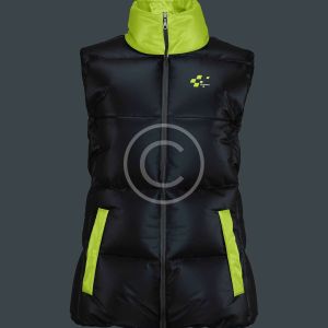Black and neon puffer vest